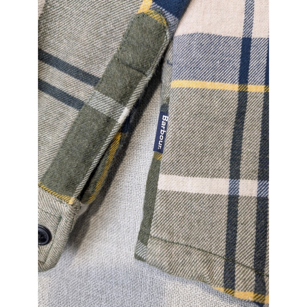 Barbour Men's L  Plaid Forest Mist Tartan Cannich Overshirt / Jacket - Picture 4 of 7